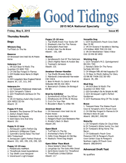 Good Tidings Issue #5 - 2015 NCA National Specialty
