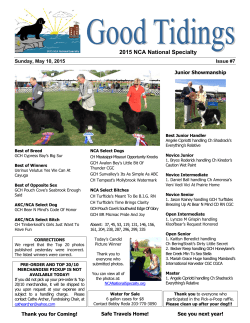 Good Tidings Issue #7 - 2015 NCA National Specialty