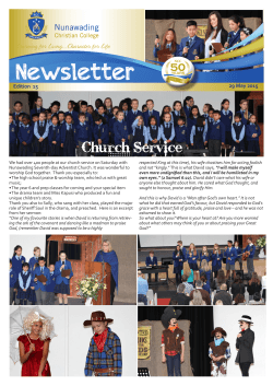 Newsletter 29th May 2015 - Nunawading Christian College