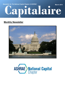 March 2015 Newsletter - National Capital Chapter of ASHRAE