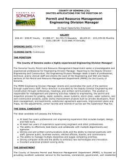 Permit and Resource Management Engineering Division Manager