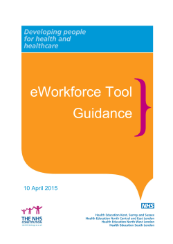 eWorkforce Tool Guidance - Health Education England