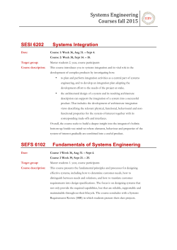 Systems Engineering Courses fall 2015