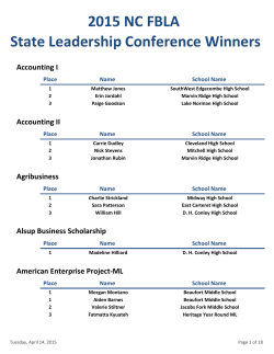 2015 Winners Posting - North Carolina Future Business Leaders of