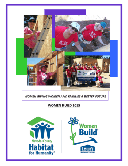 WOMEN BUILD 2015 - Nevada County Habitat For Humanity