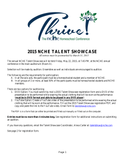 2015 NCHE Homeschool Talent Showcase