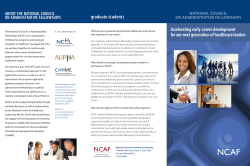 NCAF Brochure - National Center for Healthcare Leadership