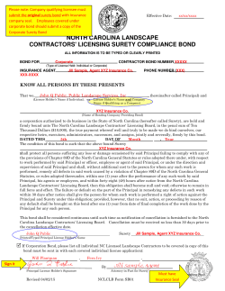 Corporate Surety Bond Sample - NC Landscape Contractors