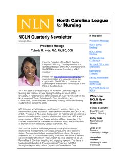 View current edition - North Carolina League for Nursing