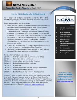 April 2015 - NCMA- Columbia Basin Chapter