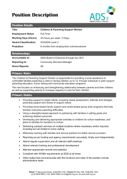 PD - Children and Parenting Support Worker