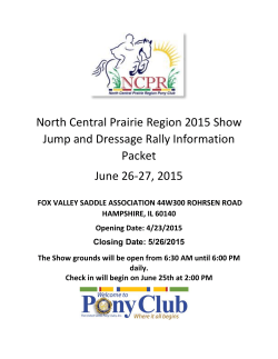 North Central Prairie Region 2015 Show Jump and Dressage Rally