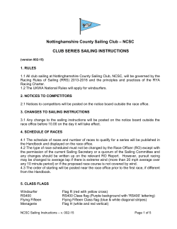 Sailing Instructions NCSC-2015