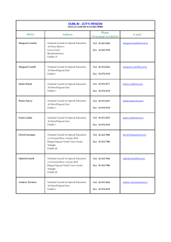 DUBLIN - (CITY) REGION - National Council for Special Education