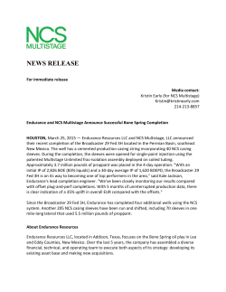 Endurance and NCS Multistage Announce Successful Bone Spring