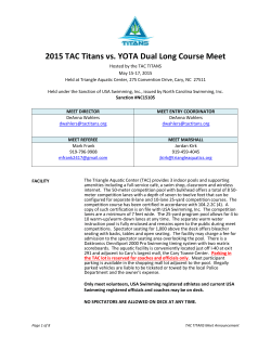 2015 TAC Titans vs. YOTA Dual Long Course Meet