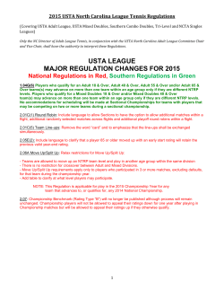 2015 State Regulations - North Carolina Tennis Association