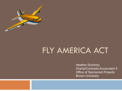 Fly America Act - NCURA Region I