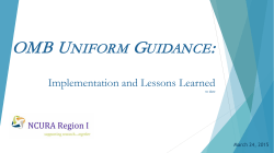 OMB Uniform Guidance: Implementation and