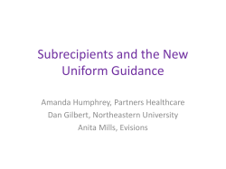 Subrecipient Monitoring: Is Uniform Guidance going to change