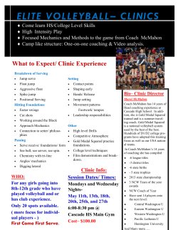 Elite Volleyball Clinics- May 2015