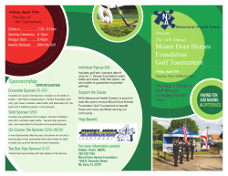 the 14th Annual Golf Tourney Brochure