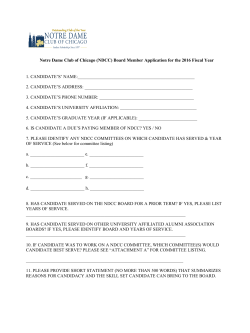Notre Dame Club of Chicago (NDCC) Board Member Application for