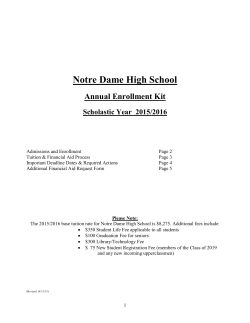 Annual Enrollment Kit - Notre Dame High School
