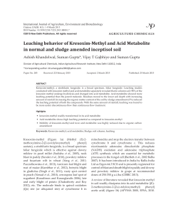 Leaching behavior of Kresoxim-Methyl and Acid Metabolite in
