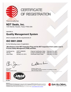 Certifications - NDT Seals, Inc.