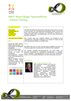 MBTI-â Myers-âBriggs Typenindikator -â offenes Training