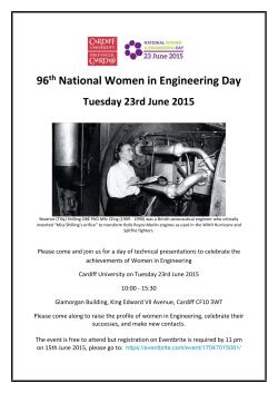96th National Women in Engineering Day Tuesday 23rd