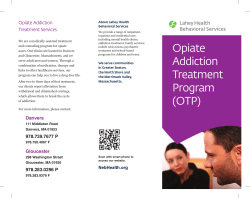 Opiate Addiction Treatment Program