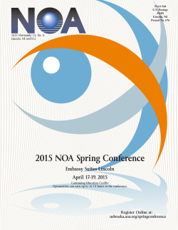 2015 NOA Spring Conference - Nebraska Optometric Association