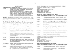 Itinerary for TRAN May 30, 31 and June 1st, 2015