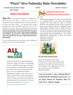 May Auxiliary Newsletter