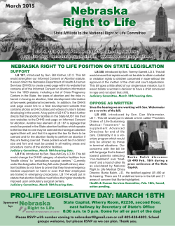 March 2015 - Nebraska Right to Life
