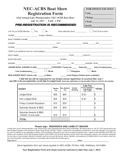 NEC-ACBS Boat Show Registration Form