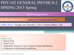 PHY-102 GENERAL PHYSICS-2 SPRING 2015