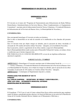 ordenanzas promulgadas en abril 2015