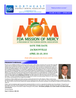 NEDDA Spring Newsletter 2015 - Northeast District Dental Association