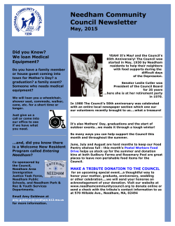 May, 2015 - Needham Community Council