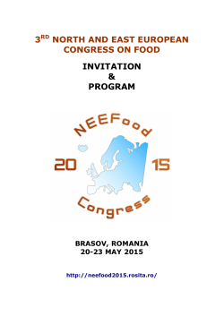 detailed program here - NEEFood 2015