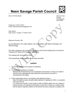 Agenda 26th March 2015 - Neen Savage Parish Council