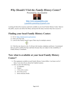 Why Should I Visit the Family History Center?