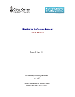 Housing for the Toronto Economy, 2008