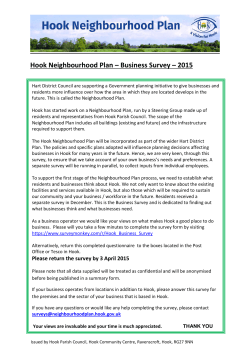 Hook Neighbourhood Plan â Business Survey â 2015