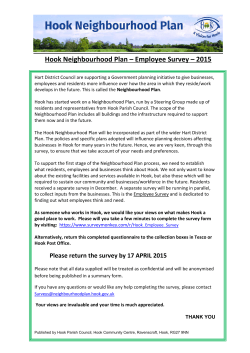 Hook Neighbourhood Plan â Employee Survey â 2015