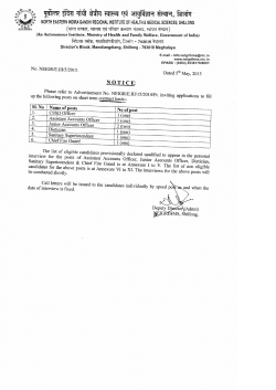 List of eligible and non eligible candidates for