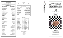 April 2015 Calendar of events